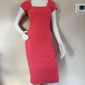 Nine West Coral/Beach Bodycon with Open Back Dress NWOT Size M